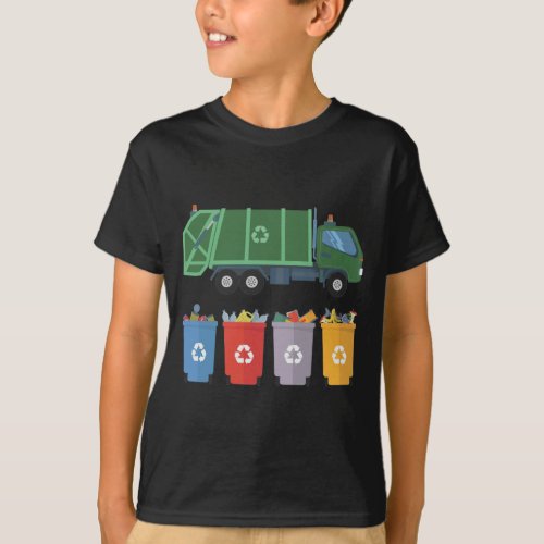 Garbage Truck Kids Trash Recycling T_Shirt
