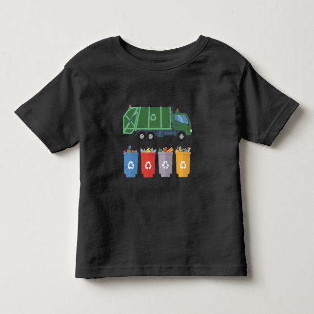Garbage Truck Kids Trash Recycling Toddler T-shirt (Front)