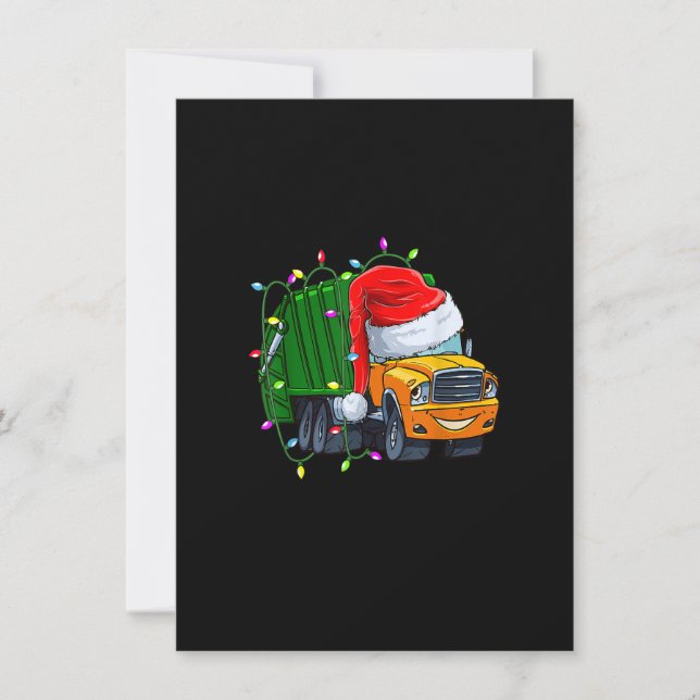 Garbage Truck Lights Christmas Trash Trucks Lover  Invitation (Front)
