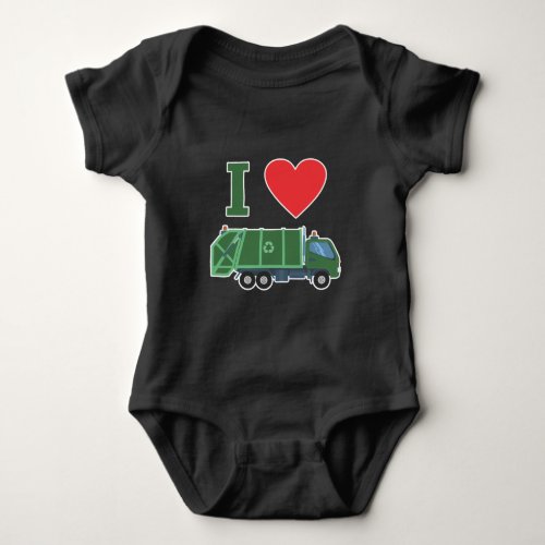 Garbage Truck Love Kids Trash Recycling Driver Baby Bodysuit