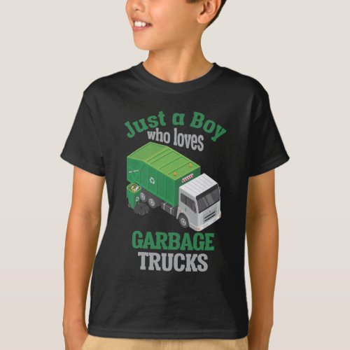 Garbage Truck loving Boy Toddler Cool Recycling T_Shirt