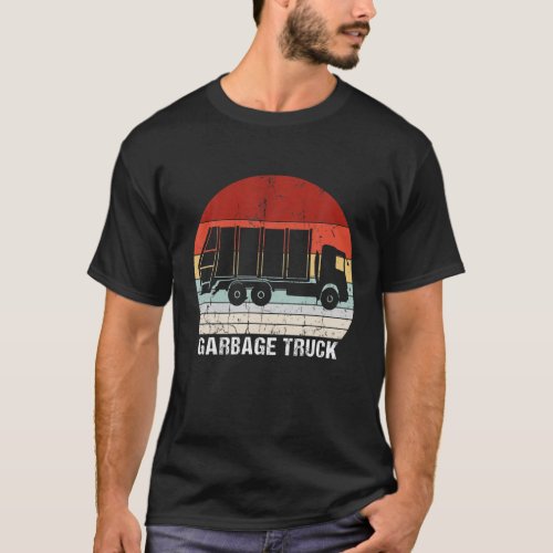 Garbage Truck Pajamas Vintage Retro For Truck Birt T_Shirt