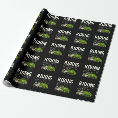 Garbage Truck Quote Garbage Day Trash Trucker Wrapping Paper