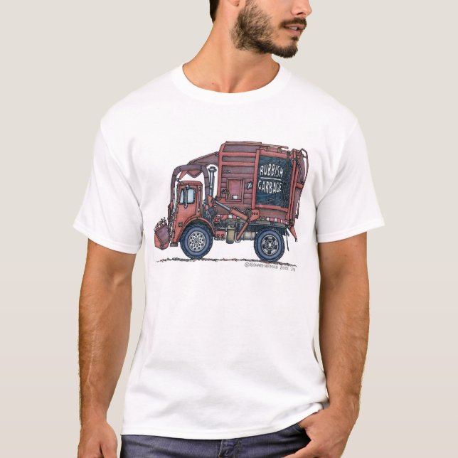 Garbage Truck Rear Loader Apparel T-Shirt (Front)