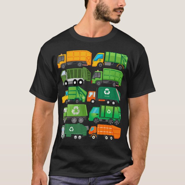 Garbage Truck Recycling Day Trash Waste Separation T-Shirt (Front)