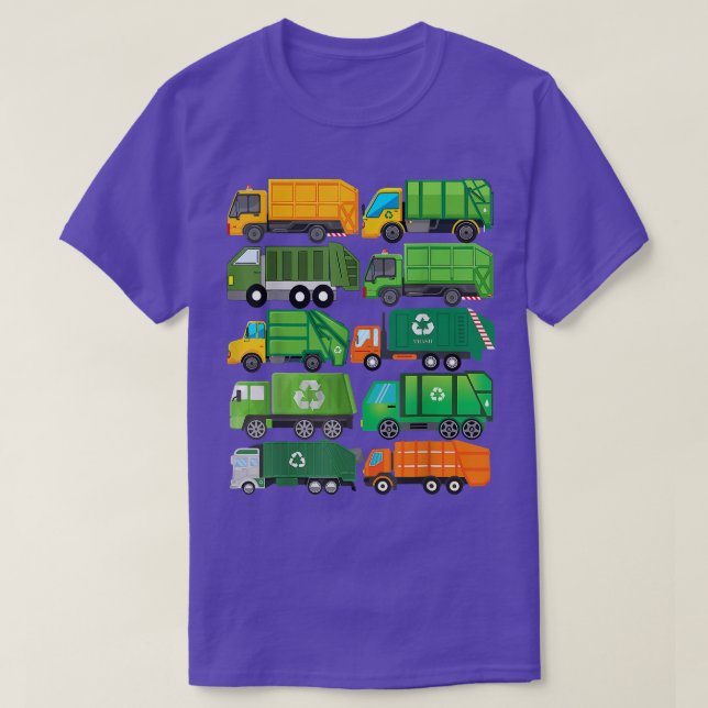 Garbage Truck Recycling Day Trash Waste Separation T-Shirt (Design Front)