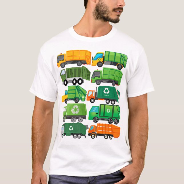 Garbage Truck Recycling Day Trash Waste Separation T-Shirt (Front)