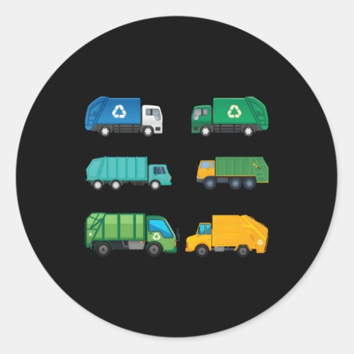 Garbage Truck Trash Bin Recycling Garbage Truck Dr Classic Round Sticker