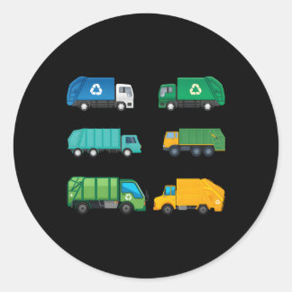 Garbage Truck Trash Bin Recycling Garbage Truck Dr Classic Round Sticker