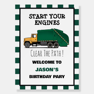 Garbage Truck Trash Boys Birthday Foam Board