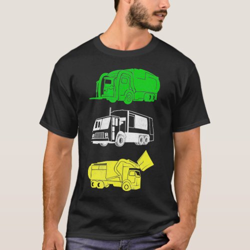 Garbage Truck Trash Day Tee  City Waste Disposal D