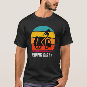 Garbage Truck Trash Recycling Riding Dirty Vintage T-Shirt