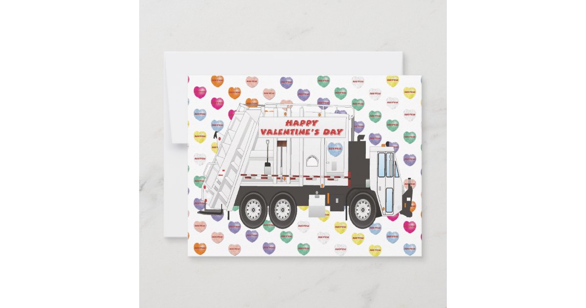 Garbage Truck Valentines Holiday Card