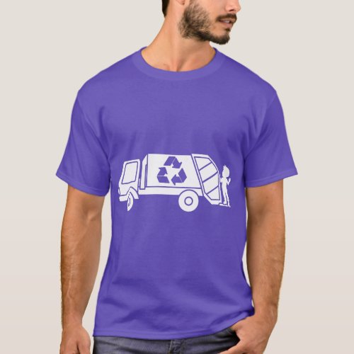 Garbage Truck Waste Recycle Trash Collector Earth  T_Shirt