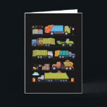 Garbage Trucks Car Kids Boys Girls Card<br><div class="desc">Cute boy design with a garbage disposal. Ideal for children,  boys and boys with an interest in cars and other toys. Ideal gift for Christmas and birthday with children.</div>
