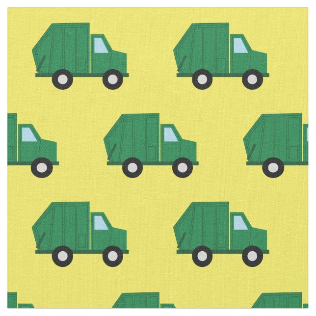 Garbage Trucks Cute Boys Kids Fabric (Close Up)