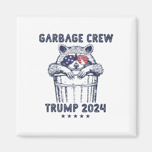 Garbyge Crew Vote Trump 2024 Funny Republican Racc Magnet