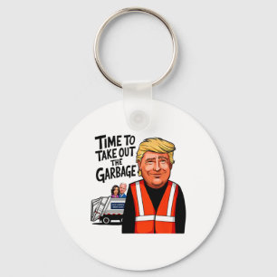 Garbyge For Trump 2024 Funny Time To Take Out Garg Keychain