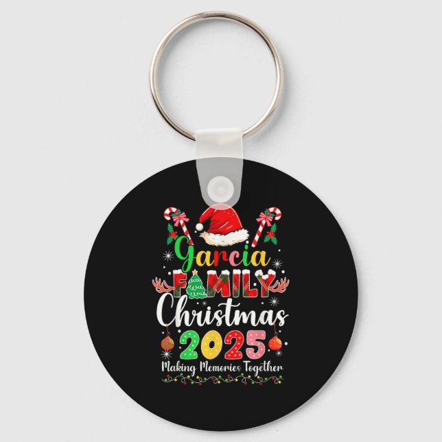 Garcia Family Christmas 2025 Matching Santa Hat Xm Keychain (Front)
