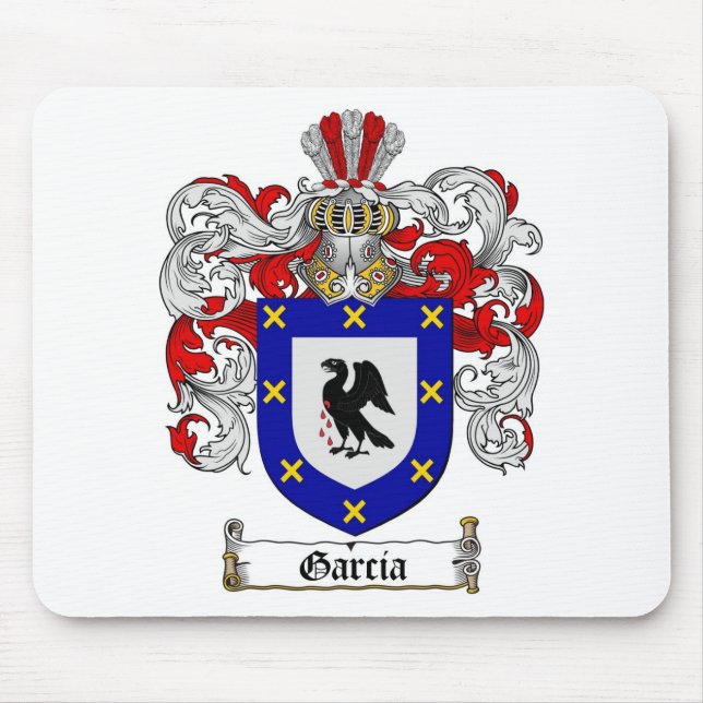 GARCIA FAMILY CREST -  GARCIA COAT OF ARMS MOUSE PAD (Front)