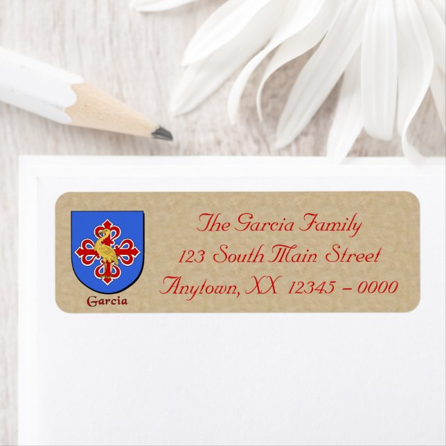 Garcia Heraldic Shield Label (Insitu)