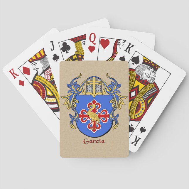 Garcia Heraldic Shield with Mantling Poker Cards (Back)