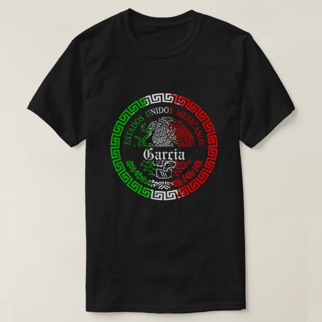 Garcia Last name mexico shirts with name (Design Front)