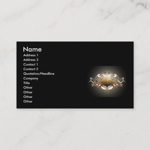 Customizable Garcya.us_Heraldic_3, Name, Address 1, Address ... Business Card