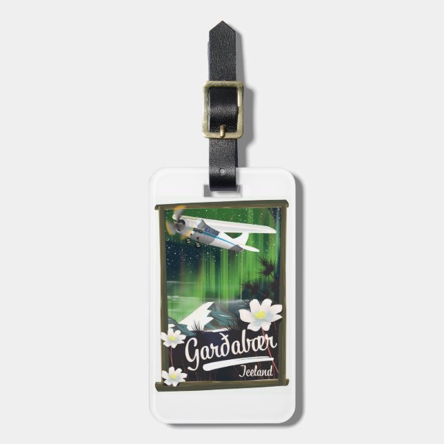 Garðabær Iceland travel poster Luggage Tag (Front Vertical)