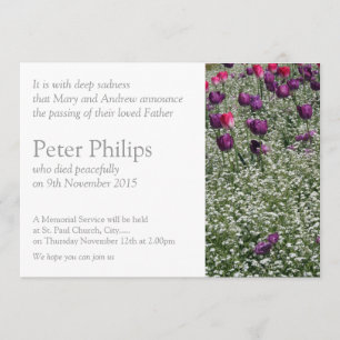 Garden 1 Tulips Memorial Funeral Announcement