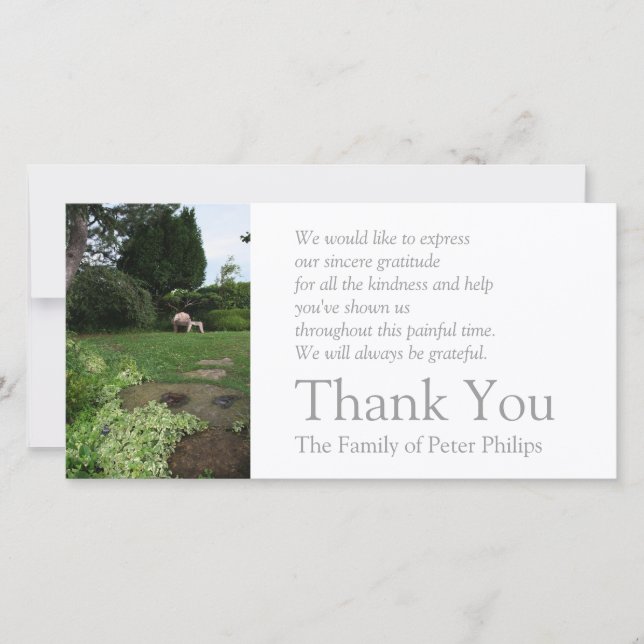 Garden 4 Armchair Sympathy Thank You 2 Card (Front)