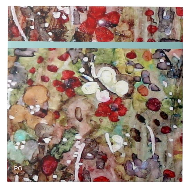 "Garden all a Flutter" Ceramic Tile (Front)