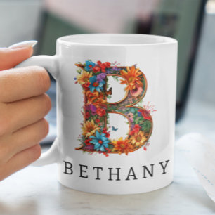 Garden Alphabet Letter B Monogram Coffee Mug