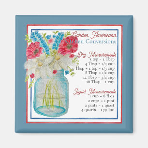 Garden Americana Kitchen Conversion Chart Magnet