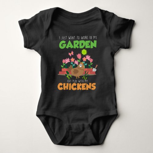 Garden and Chicken Lover Farm Gardening Baby Bodysuit