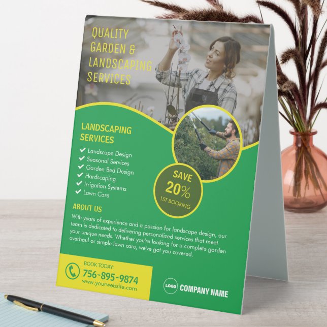 Garden And Landscaping Services Table Tent (In SItu (Table))