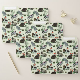 Garden Animals Rabbit Cat Dog Flowers File Folder