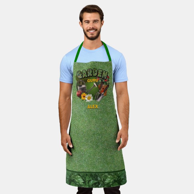 Garden Apron with your name on it (Worn)