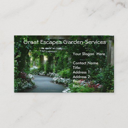 Customizable Garden Arbor Walkway Business Card Template