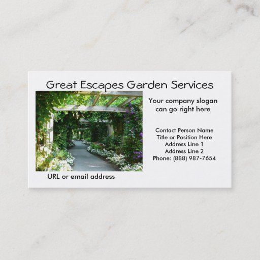 Customizable Garden Arbor Walkway Business Card Template