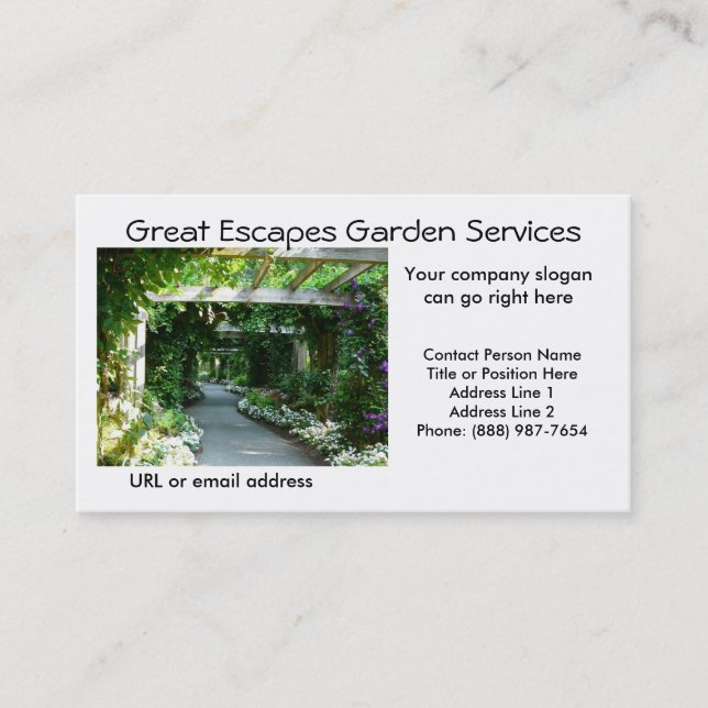 Garden Arbor Walkway Business Card Template (Front)