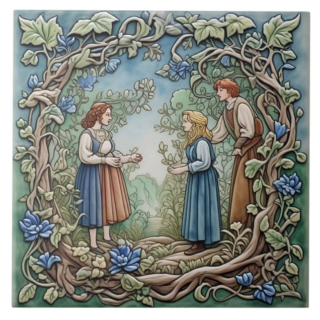 Garden - Arts And Crafts Ceramic Tile (Front)