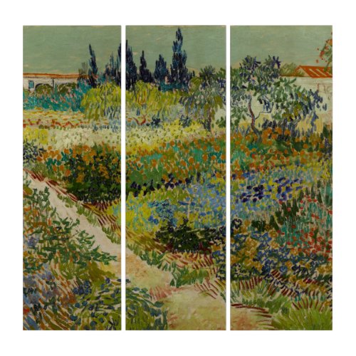 Garden at Arles by Vincent Van Gogh Triptych