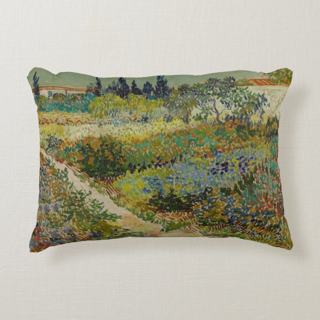Garden at Arles - Vincent Van Gogh Accent Pillow (Front)