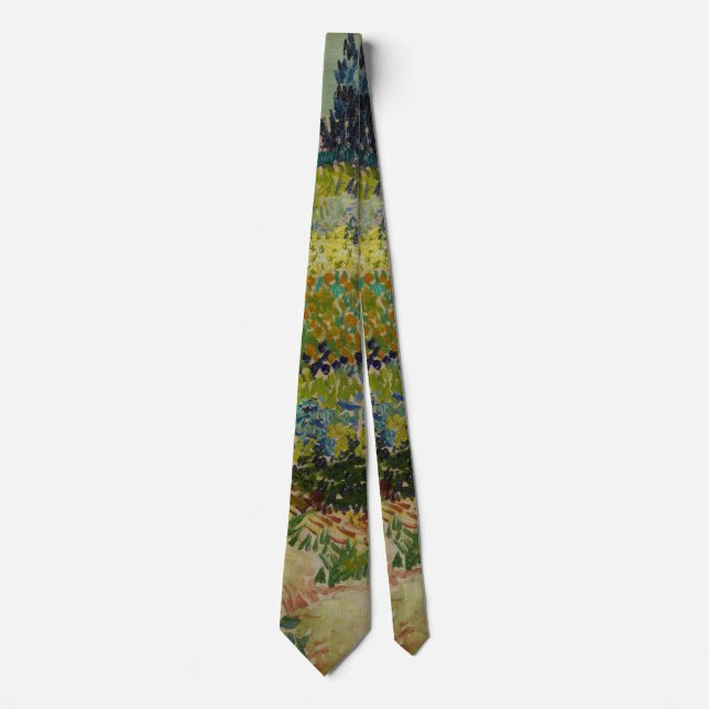 Garden at Arles - Vincent Van Gogh Neck Tie (Front)