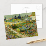 Garden at Arles | Vincent Van Gogh Postcard<br><div class="desc">Garden at Arles (1888) by Dutch post-impressionist artist Vincent Van Gogh. Original artwork is an oil on canvas depicting a lush landscape of colorful flowers. 

Use the design tools to add custom text or personalize the image.</div>