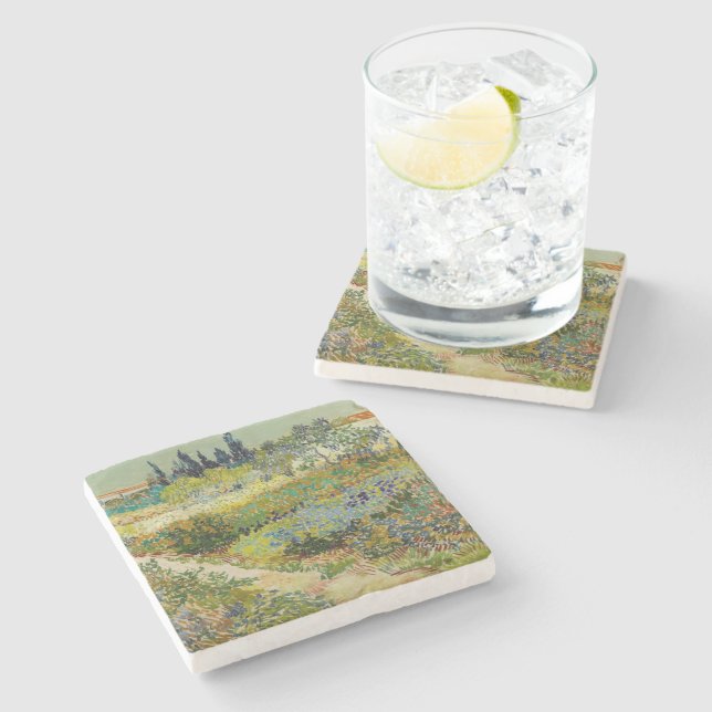 Garden at Arles | Vincent van Gogh Stone Coaster (Side)