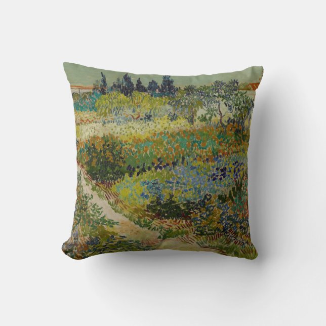 Garden at Arles - Vincent Van Gogh Throw Pillow (Front)