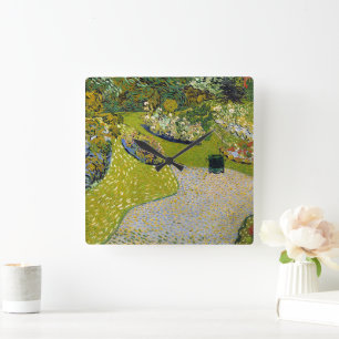 Garden at  Auvers, Vincent van Gogh Square Wall Clock