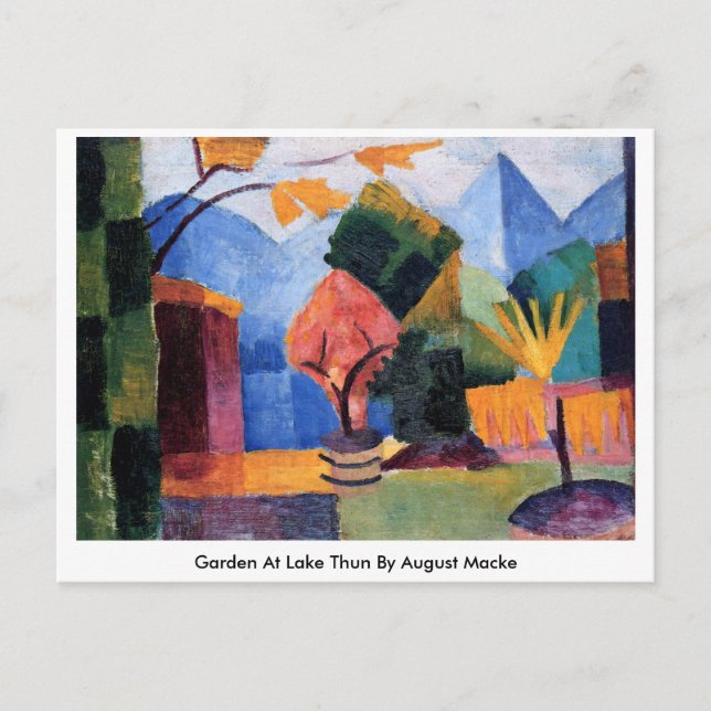 Garden At Lake Thun By August Macke Postcard (Front)